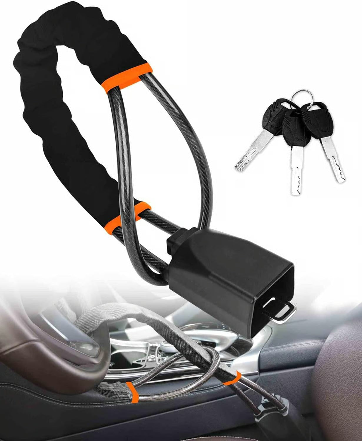 DriveDefender | Seat Belt + Steering Wheel Car Lock System