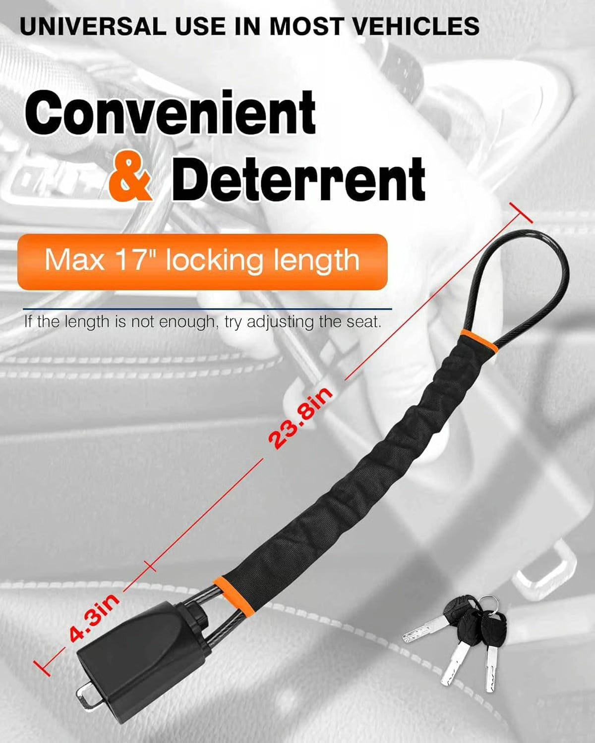 DriveDefender | Seat Belt + Steering Wheel Car Lock System