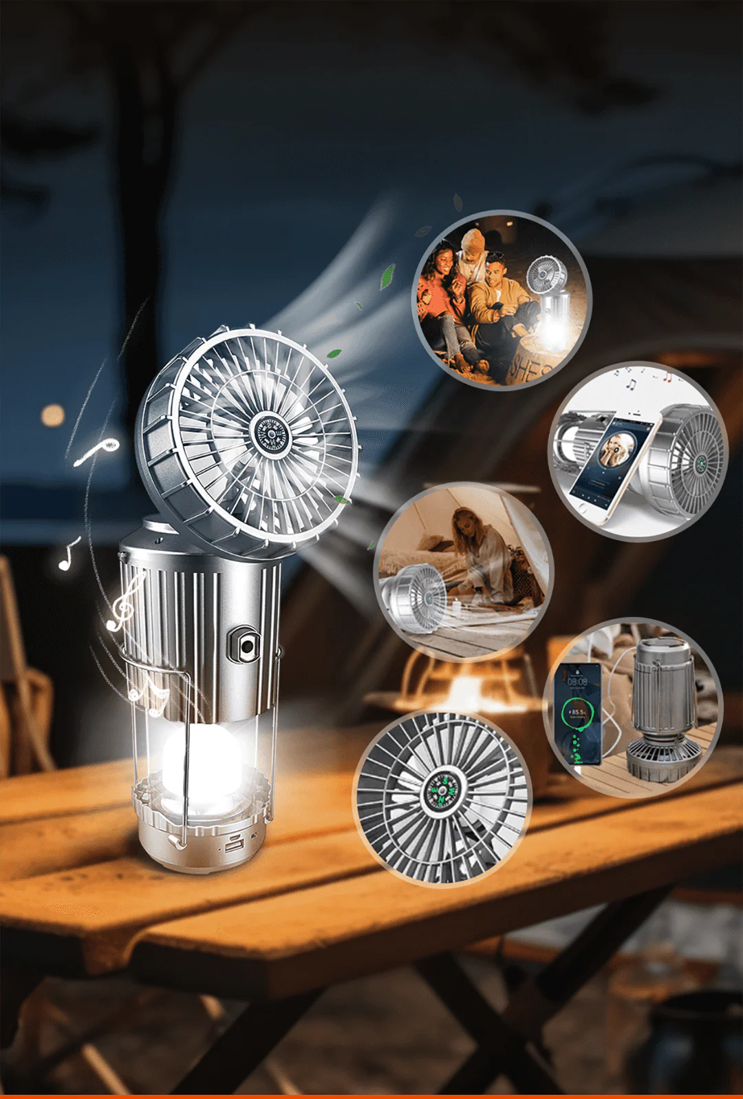 SunCool – All in One Solar Fan with Bright LED Light
