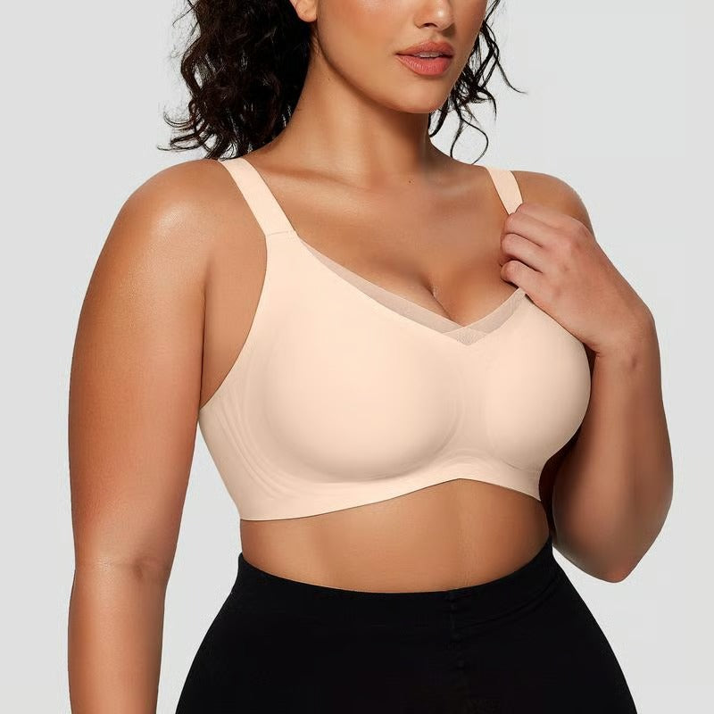 LushForm – Seamless Mesh V-Neck Bralette for Women