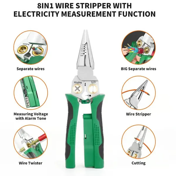 PowerClench – 8 in 1 Wire Twister & Voltage Tester (12–250V)