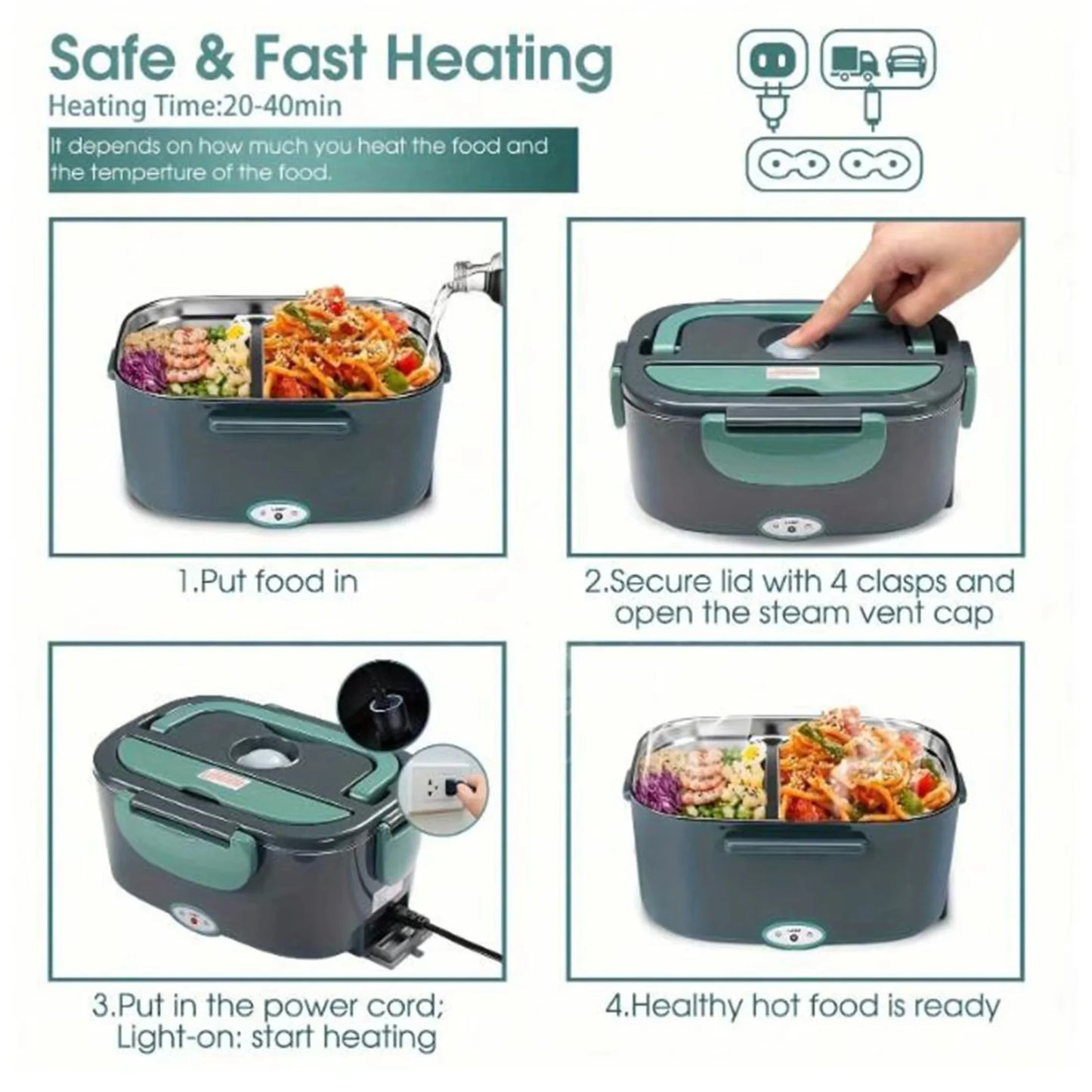 MealVolt – Portable Electric Lunch Box with Dual Heating