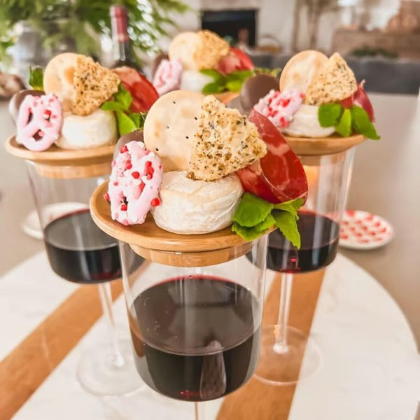SipNSnack – Charcuterie Topper for Wine Glasses