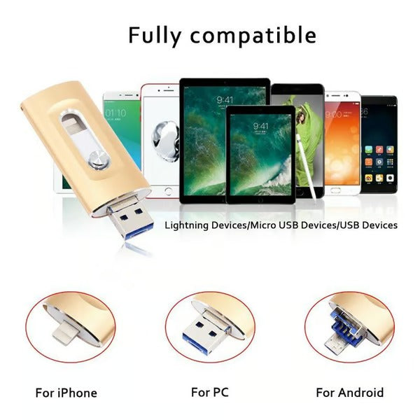 UltraPort – Compact 3 in 1 Flash Drive for Phones & Computers