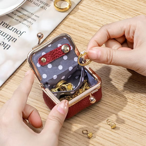 LuxeKeep – Compact PU Leather Jewelry Organizer Box