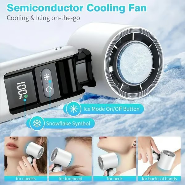 FrostJet – Turbo Handheld Fan with Gel Pad Cooling Tech