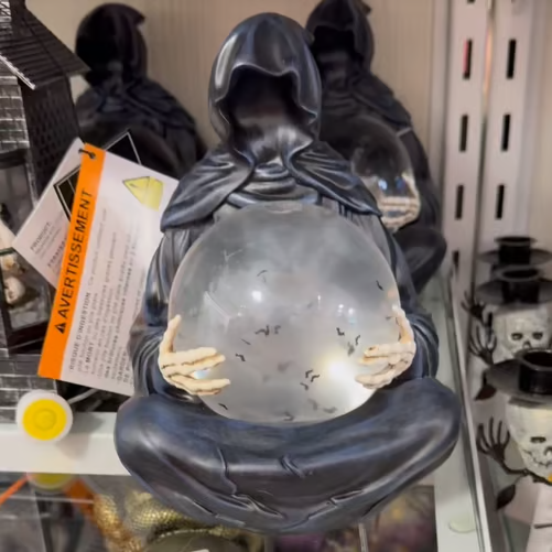 GrimOrb – Death God Crystal Ball for Enchanted Shelves