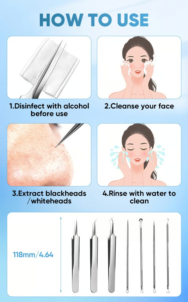 DermaSteel – Precision Stainless Steel Pore Cleaner Kit