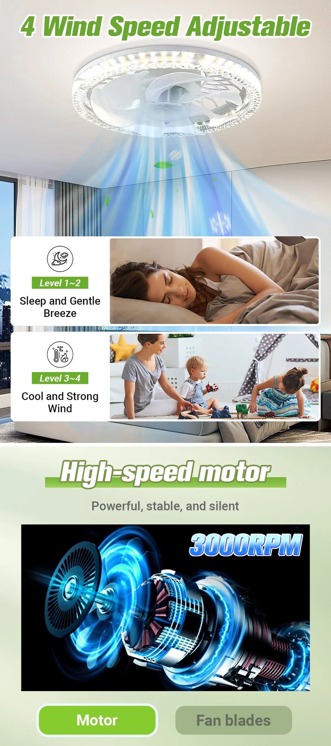 AirLuxe | 2-in-1 Fan Light with Remote