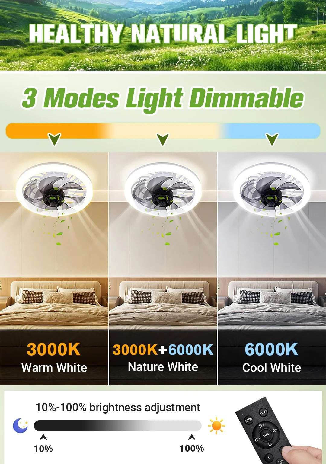AirLuxe | 2-in-1 Fan Light with Remote