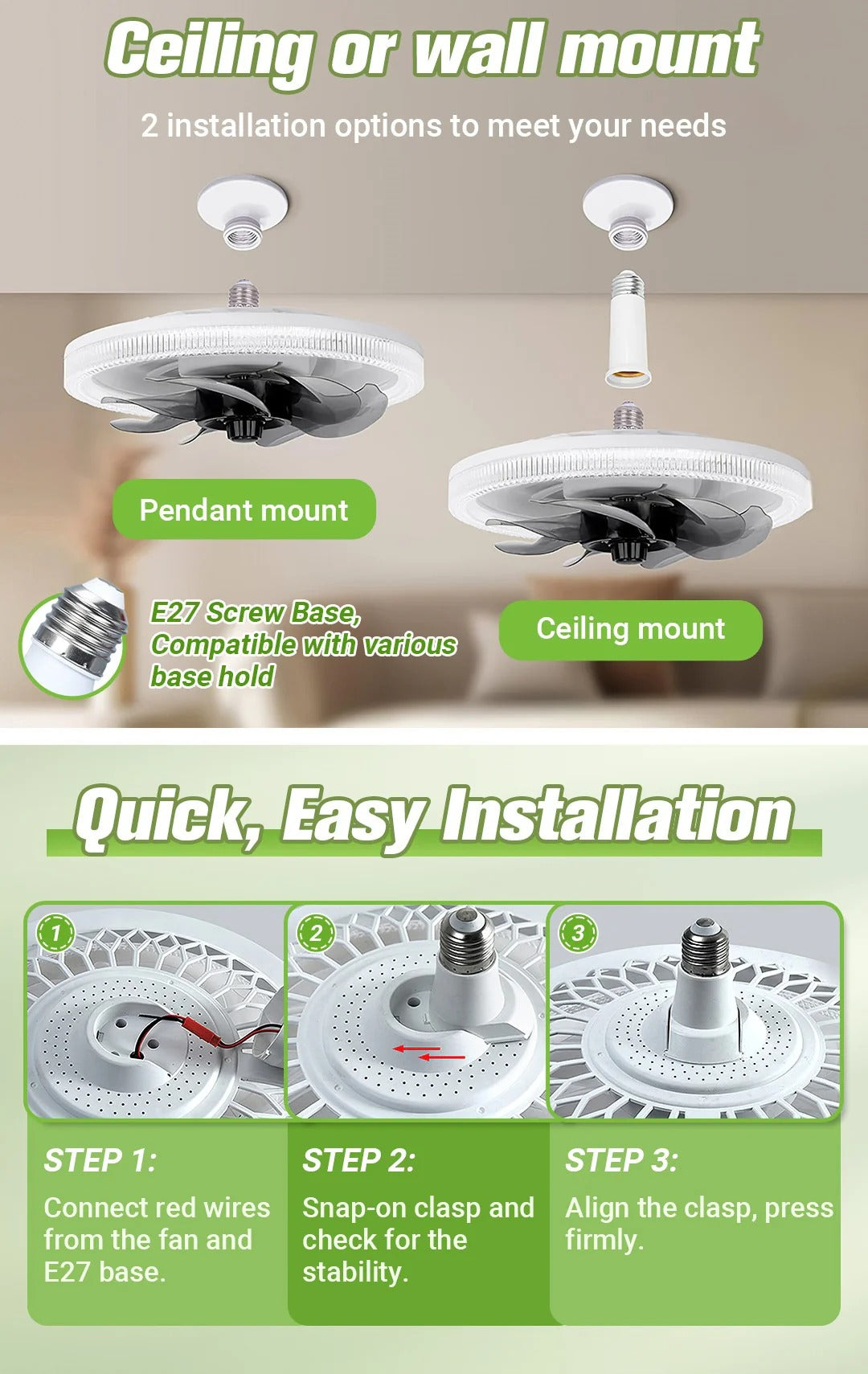 AirLuxe | 2-in-1 Fan Light with Remote