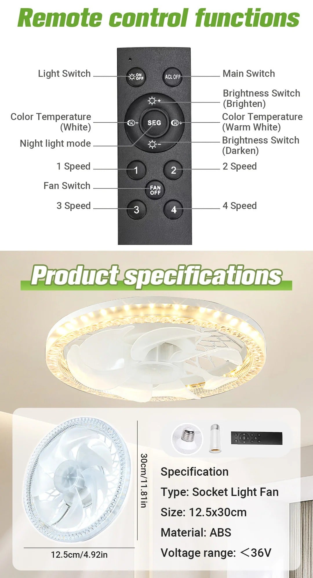 AirLuxe | 2-in-1 Fan Light with Remote