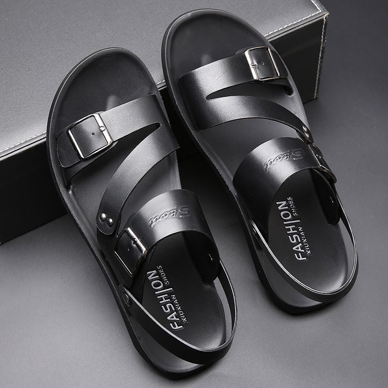 CoastStride – Luxe Leather Beach Sandals