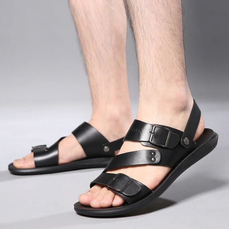 CoastStride – Luxe Leather Beach Sandals