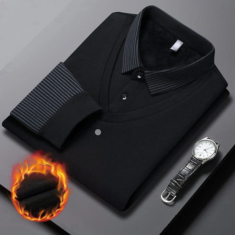 DualLayer – Striped Lapel Two-Piece Style Shirt