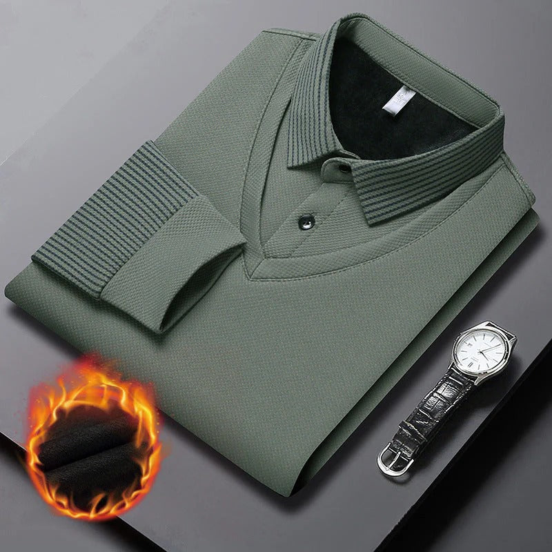 DualLayer – Striped Lapel Two-Piece Style Shirt