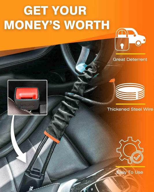 DriveDefender | Seat Belt + Steering Wheel Car Lock System