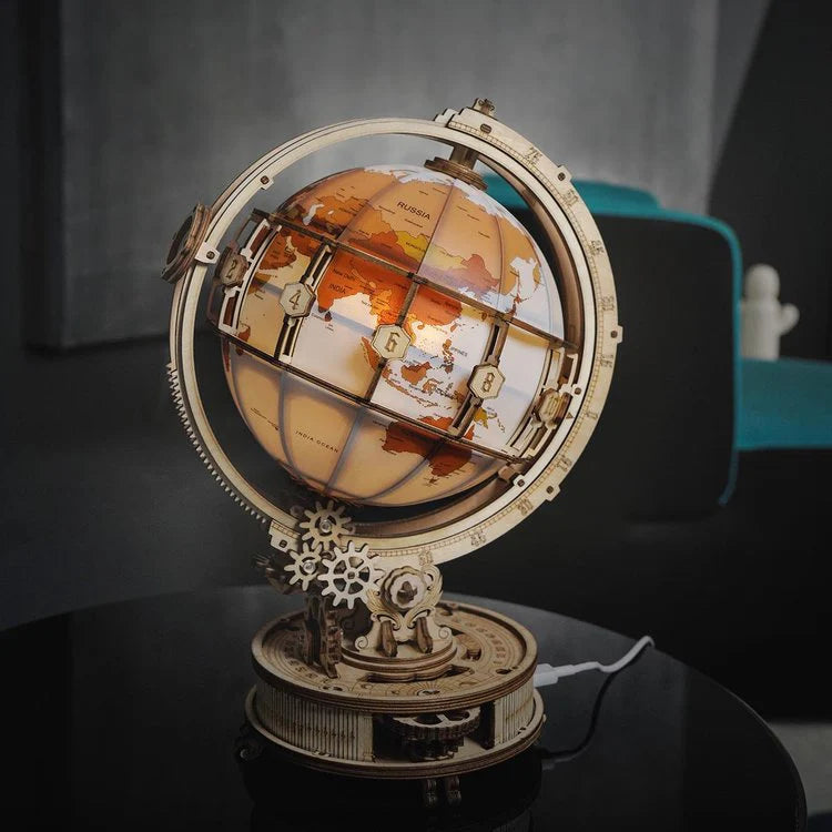 GlobeMyst – Luminous Wooden World Puzzle