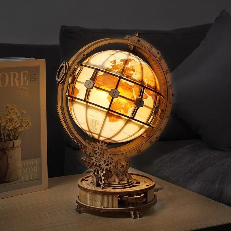 GlobeMyst – Luminous Wooden World Puzzle