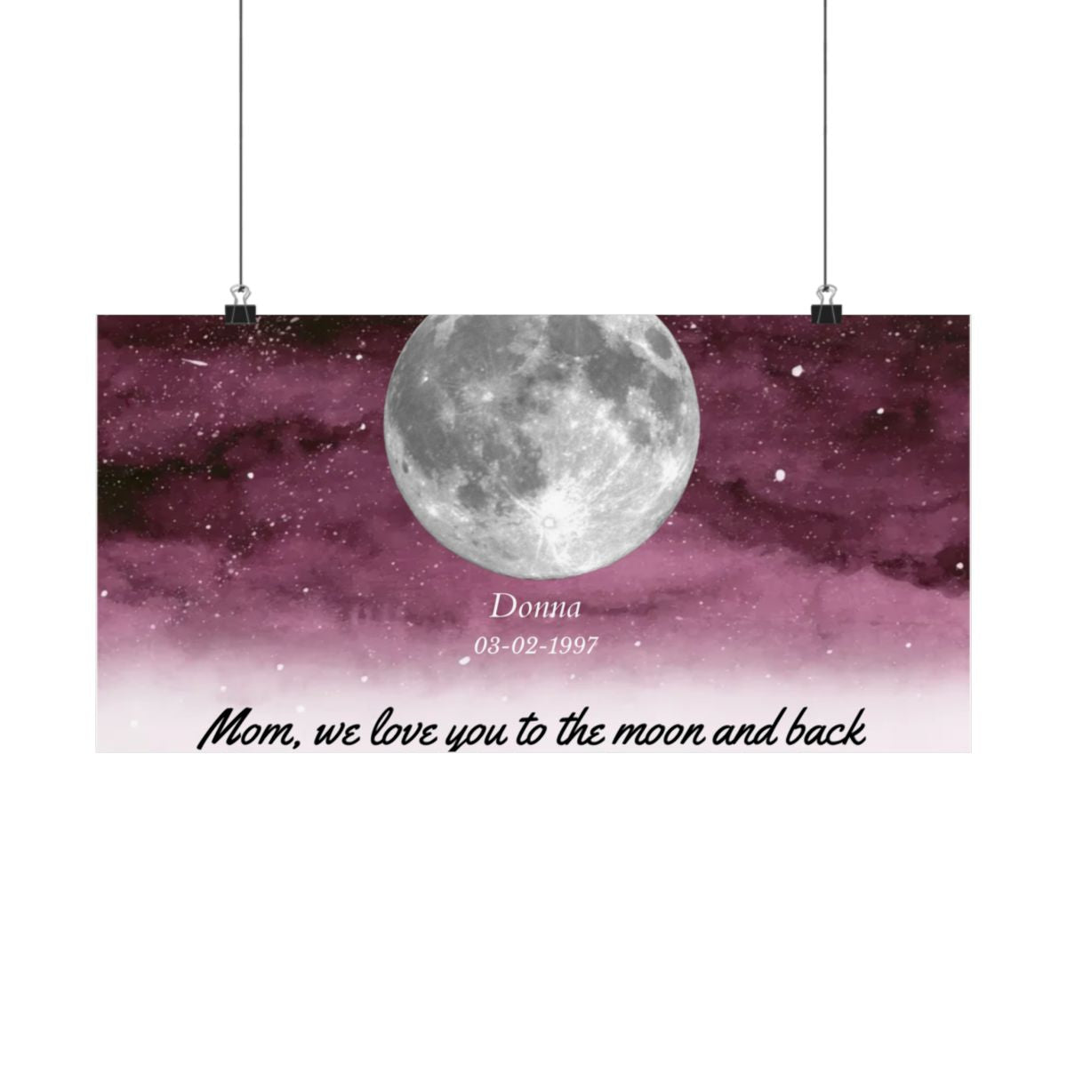 Starry Night The Day You Became Mom Birth Moon Phase Personalized Poster, A Heartfelt Gift for Mom’s Birthday, Mother’s Day, or Just Because