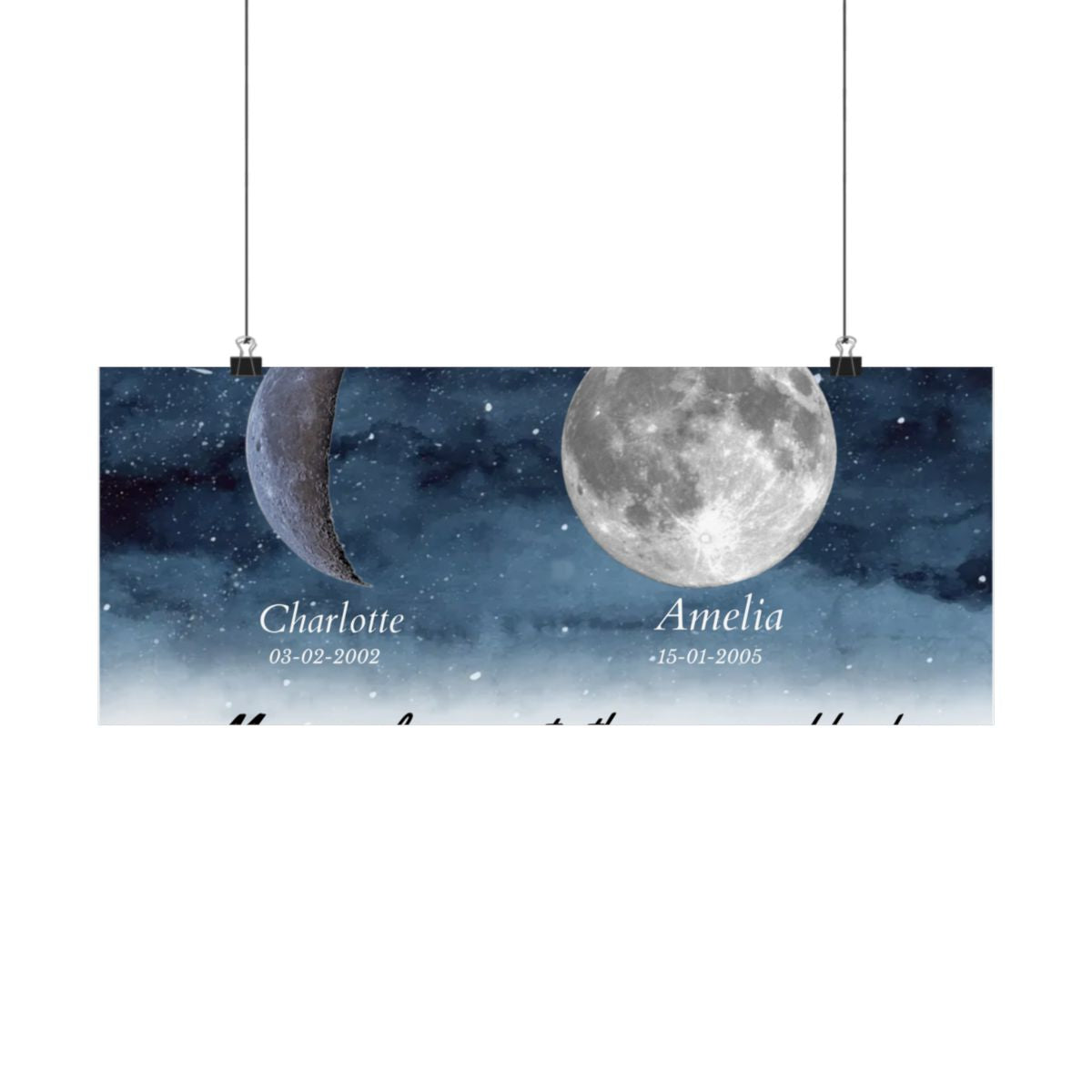Starry Night The Day You Became Mom Birth Moon Phase Personalized Poster, A Heartfelt Gift for Mom’s Birthday, Mother’s Day, or Just Because