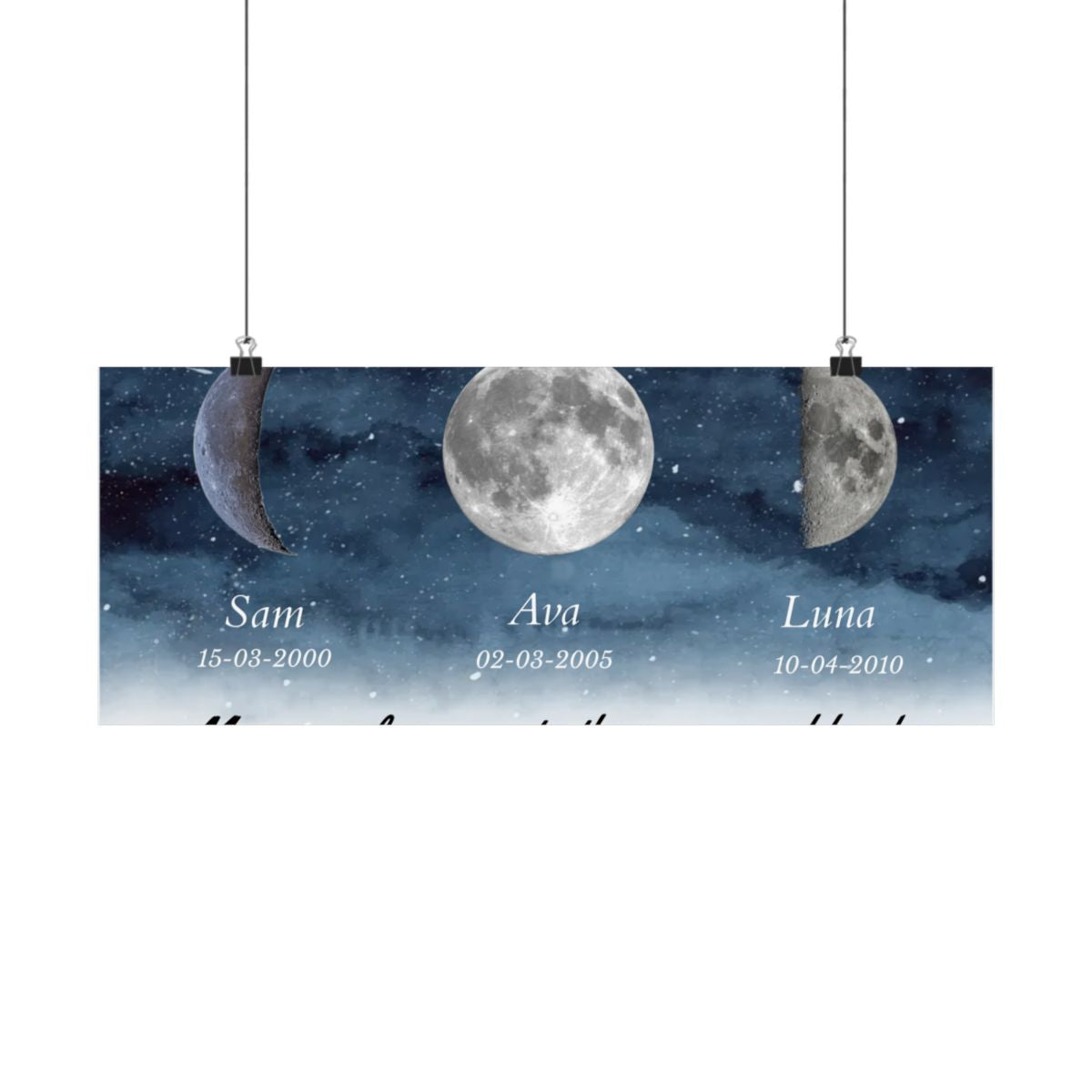 Starry Night The Day You Became Mom Birth Moon Phase Personalized Poster, A Heartfelt Gift for Mom’s Birthday, Mother’s Day, or Just Because