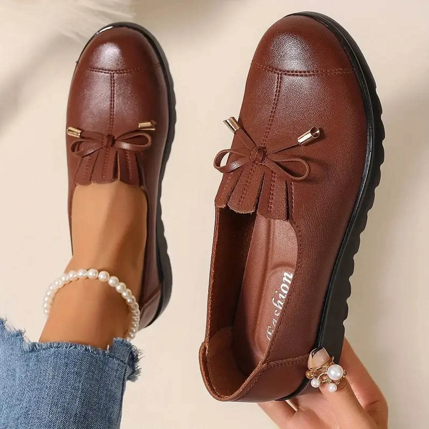 SoleLuxe – Premium Leather Slip On Loafers for Women