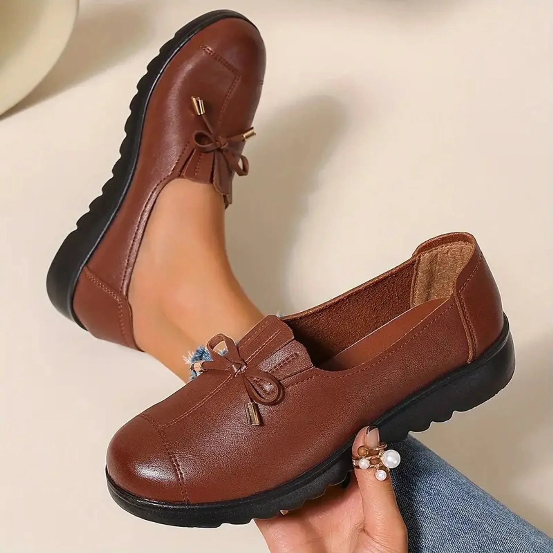 SoleLuxe – Premium Leather Slip On Loafers for Women