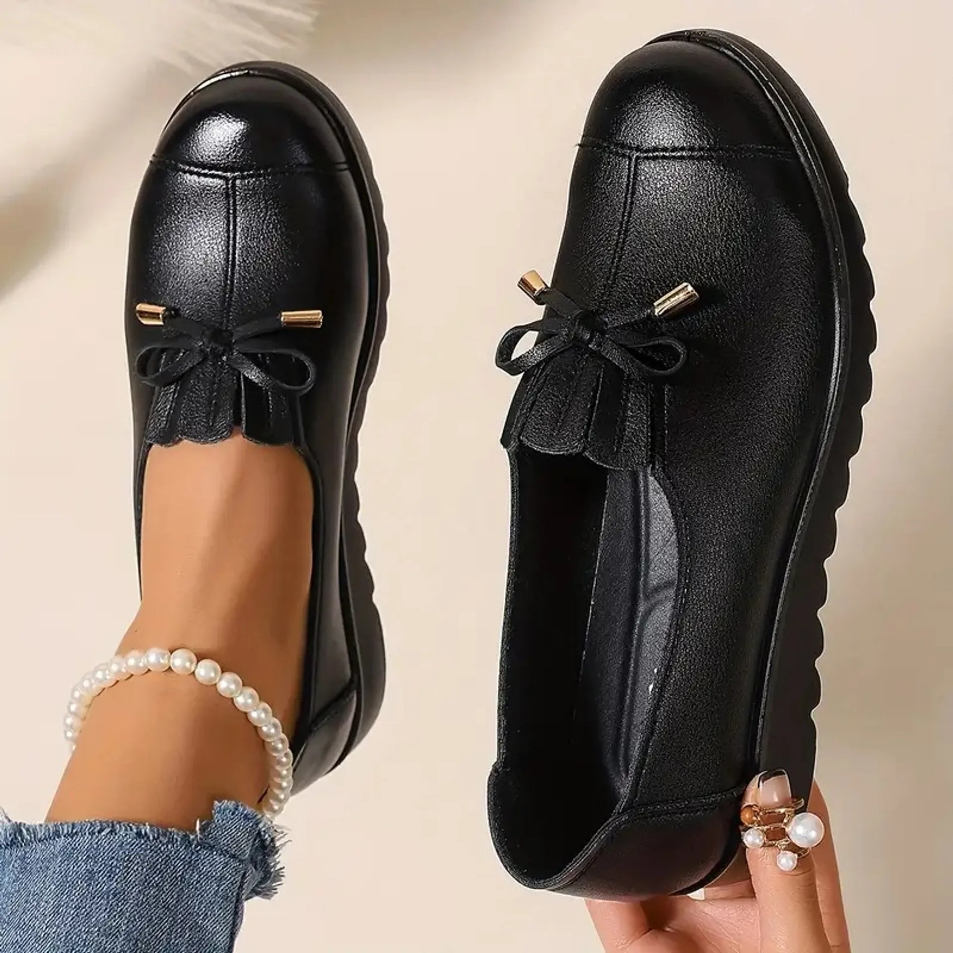 SoleLuxe – Premium Leather Slip On Loafers for Women