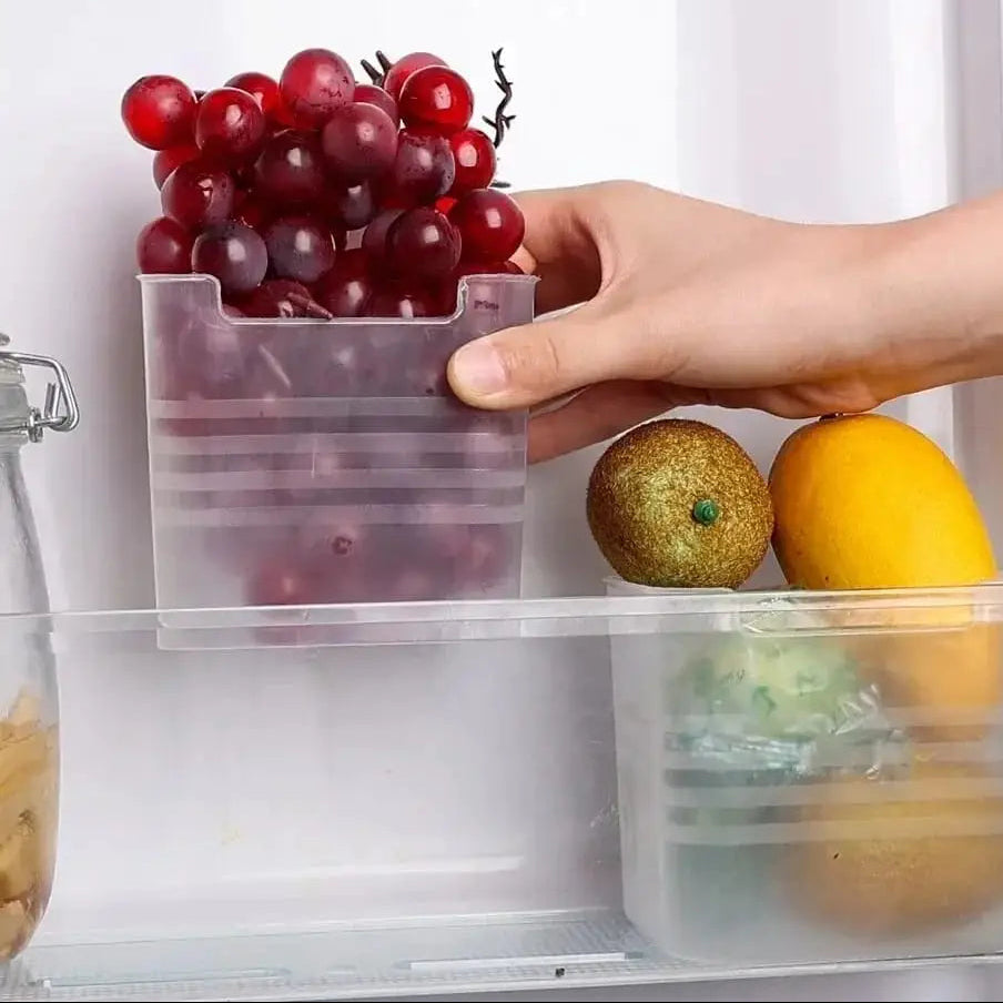 FridgeNest - Stackable Clear Food Boxes (4pcs)