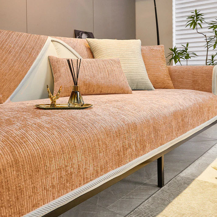 CozyGuard – Striped Chenille Couch Cover