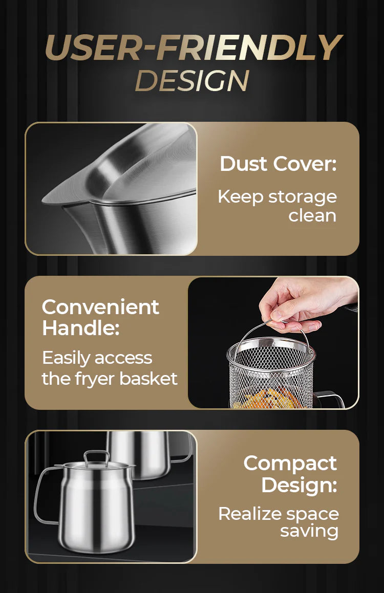 OilGuard – Large Capacity Stainless Steel Container