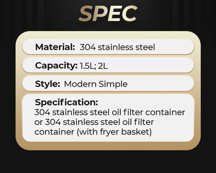 OilGuard – Large Capacity Stainless Steel Container