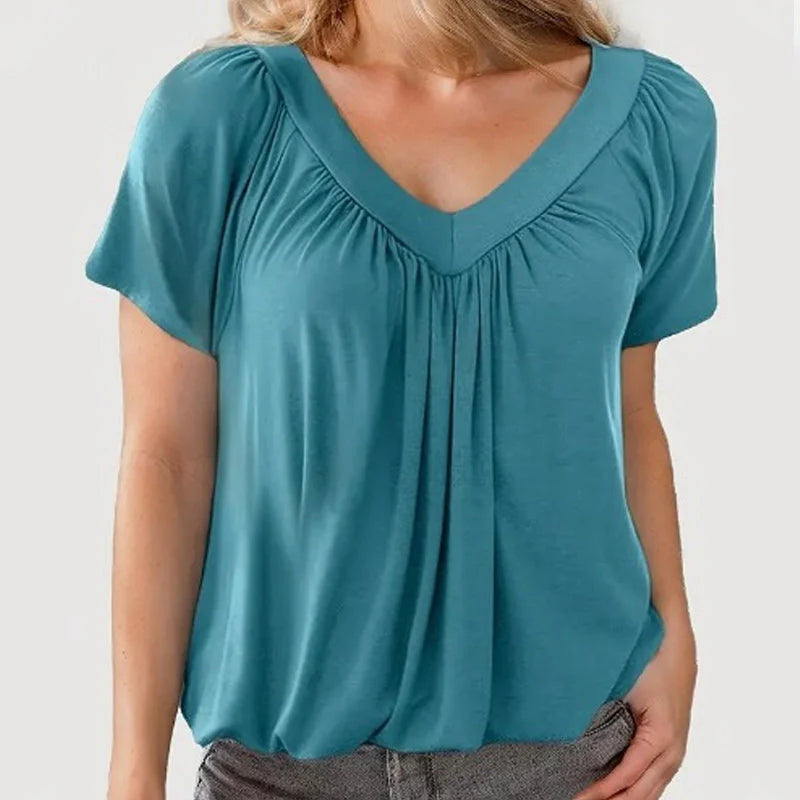 ChicPleat – Women’s V-Neck Daily Top