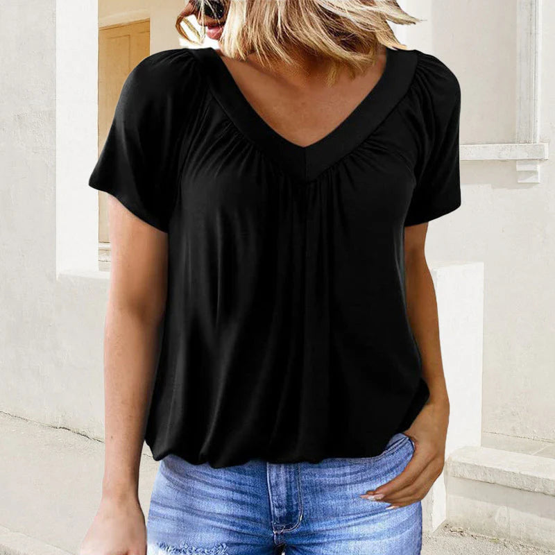 ChicPleat – Women’s V-Neck Daily Top