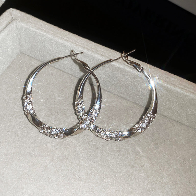 RadiantOrbit - Crystal Circle Earrings