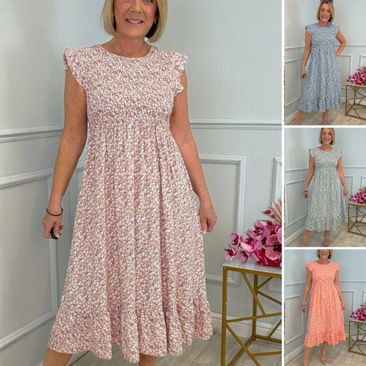 FloraCharm – Elegant High-Waist Dress
