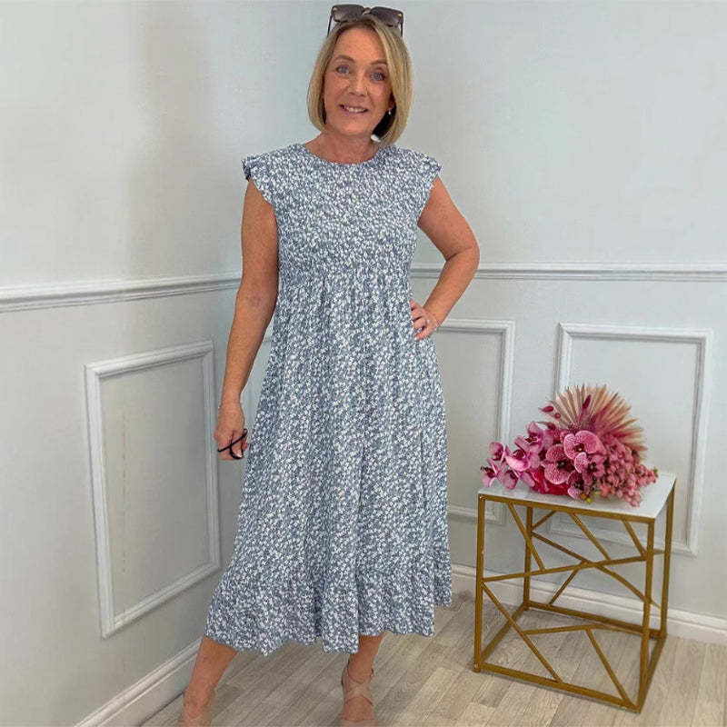 FloraCharm – Elegant High-Waist Dress