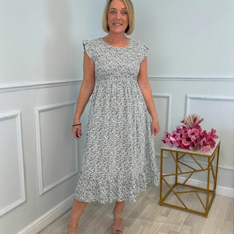 FloraCharm – Elegant High-Waist Dress