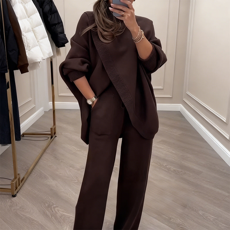 TranquilThreads - Oversized Knit Set – Casual Sophistication