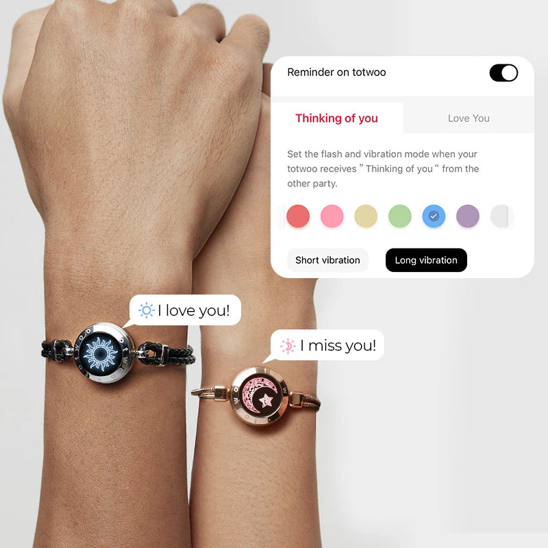 EternaLink – Sun & Moon Touch Bracelets (Braided Sun+Snake Chain Moon)